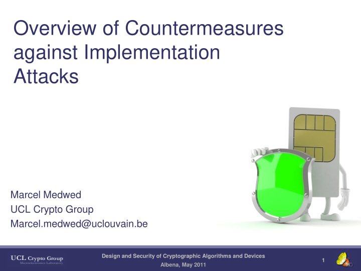 overview of countermeasures against implementation attacks