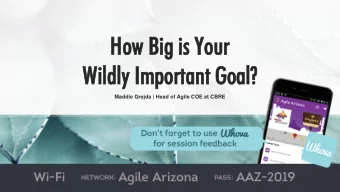 How Bi  How Big is You  g is Your  r  Wild  Wildly Im  ly Import  portant Goal?  ant Goal?  Maddie