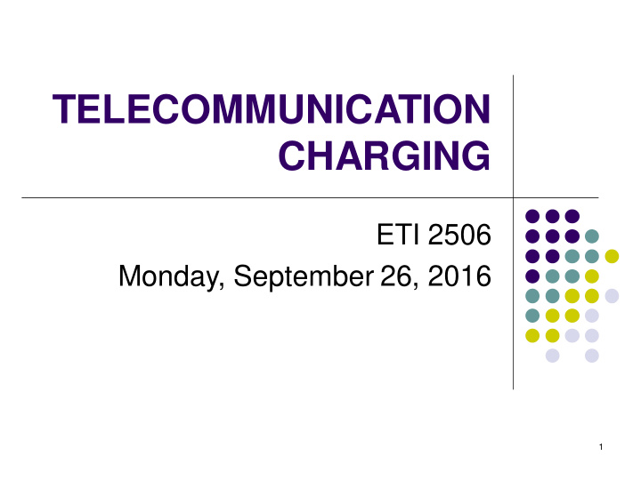telecommunication charging