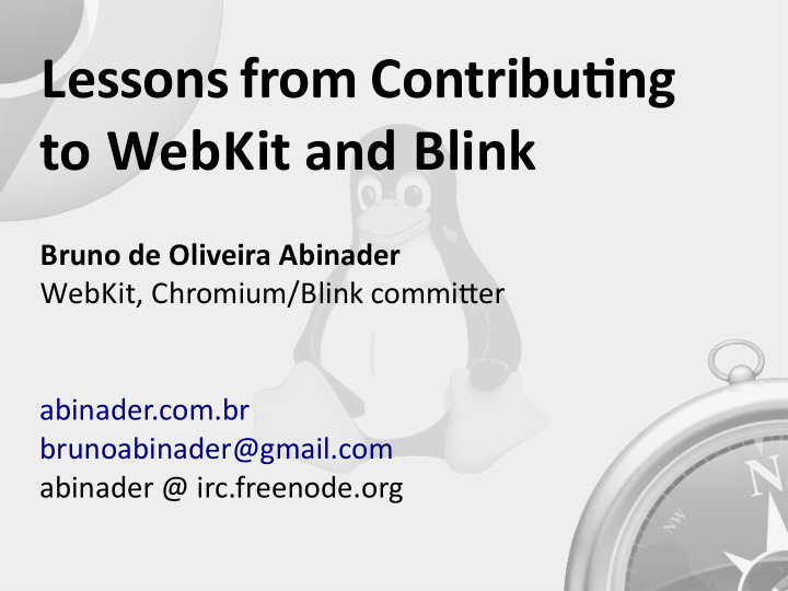lessons from contributng to webkit and blink