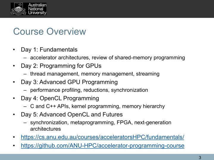 course overview