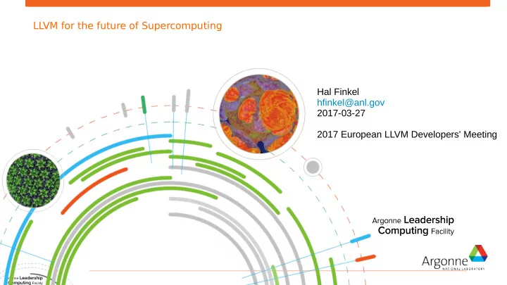 llvm for the future of supercomputing