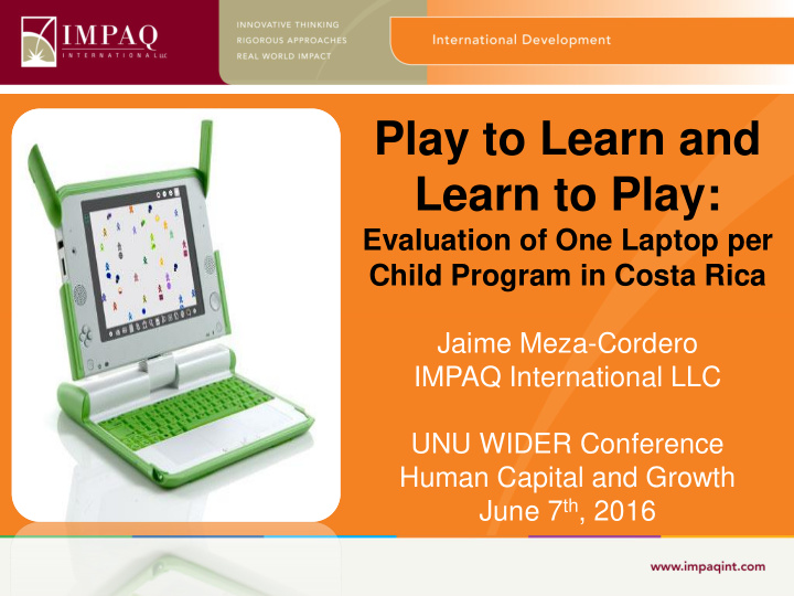play to learn and