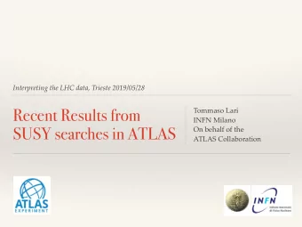 Recent Results from  Tommaso Lari  INFN Milano  SUSY searches in ATLAS  On behalf of the  ATLAS