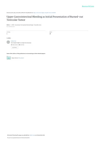 Upper Gastrointestinal Bleeding as Initial Presentation of Burned-out  Testicular Tumor Article in