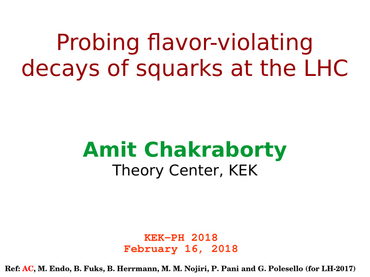 probing fmavor violating decays of squarks at the lhc