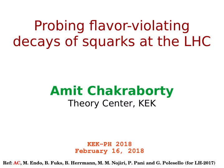 probing fmavor violating decays of squarks at the lhc