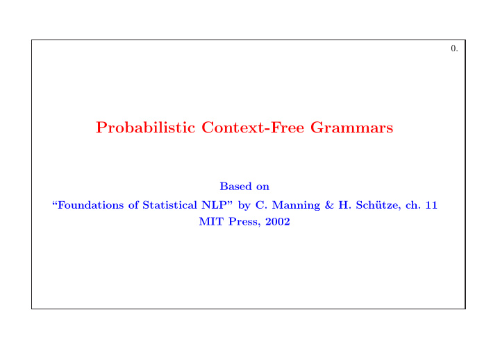 probabilistic context free grammars