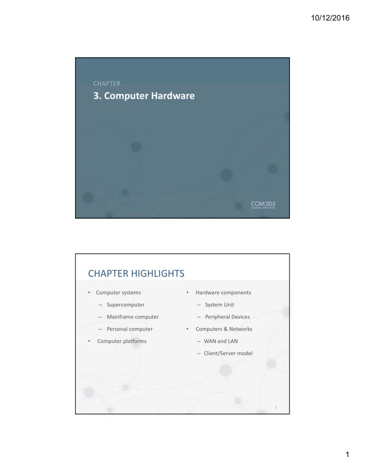 3 computer hardware chapter highlights