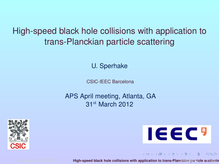 high speed black hole collisions with application to