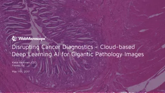 Disrupting Cancer Diagnostics - Cloud-based  Deep Learning AI for Gigantic Pathology Images  Kaisa
