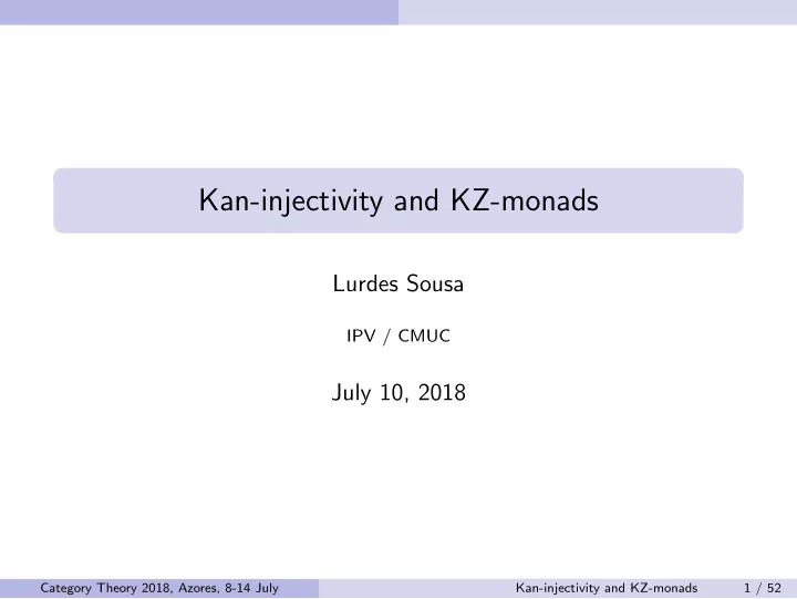 kan injectivity and kz monads