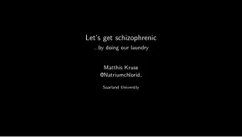 Lets get schizophrenic  ...by doing our laundry  Matthis Kruse  @Natriumchlorid  Saarland