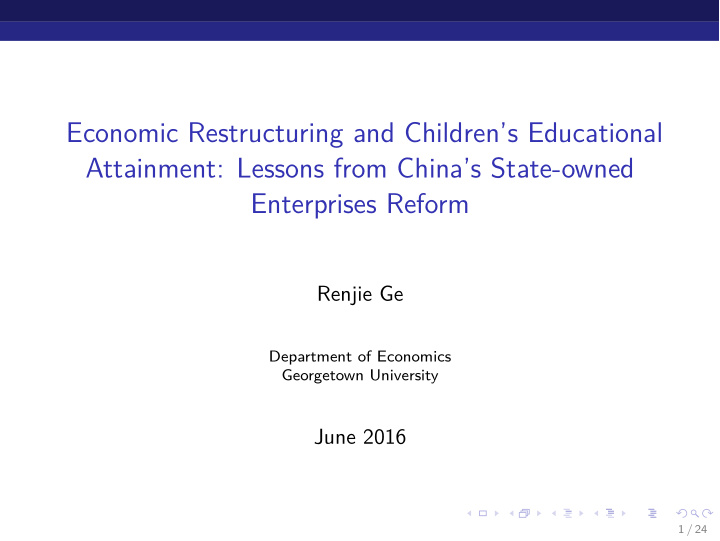 economic restructuring and children s educational