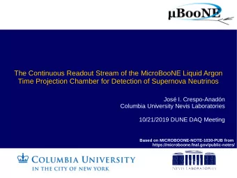 The Continuous Readout Stream of the MicroBooNE Liquid Argon  Time Projection Chamber for Detection