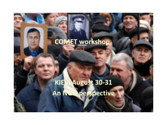 COMET workshop  KIEV, August 30-31  An NGO perspective  UK Radiation Protection Infrastructure