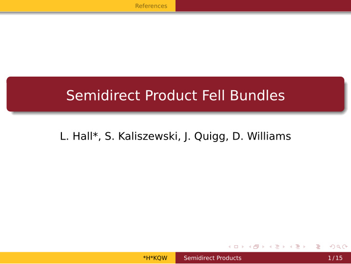 semidirect product fell bundles