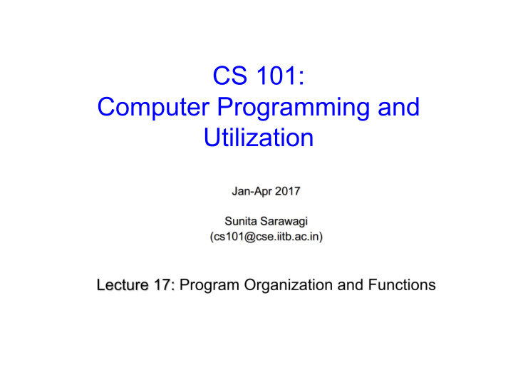 cs 101 computer programming and utilization about these