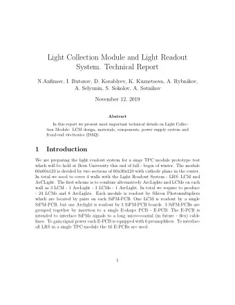 Light Collection Module and Light Readout  System. Technical Report  N.Anfimov, I. Butorov, D.