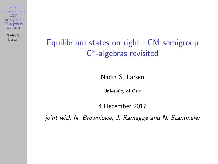 equilibrium states on right lcm semigroup c algebras
