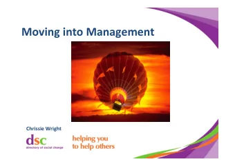 Moving into Management  Chrissie Wright  Working Together    Time Keeping    Confidentiality