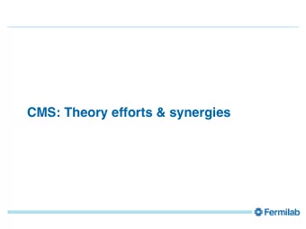 CMS: Theory efforts &amp; synergies  CMS theory overview   Theory groups have core strengths in