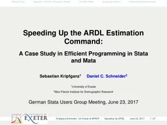 Speeding Up the ARDL Estimation  Command:  A Case Study in Efficient Programming in Stata  and Mata