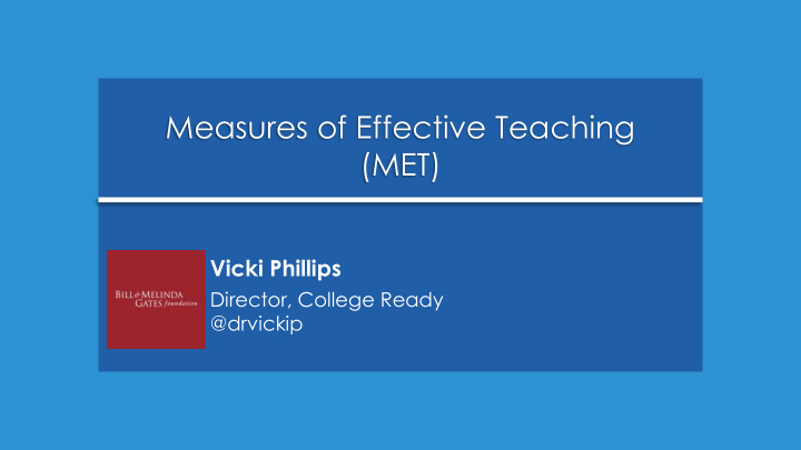 measures of effective teaching met