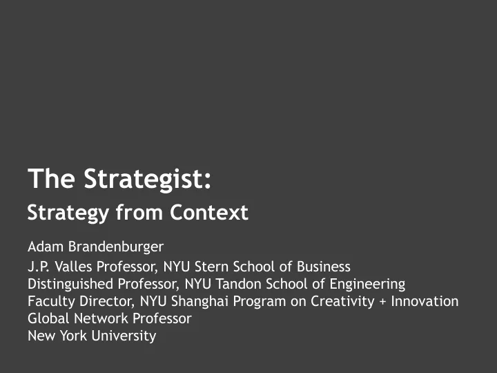 the strategist