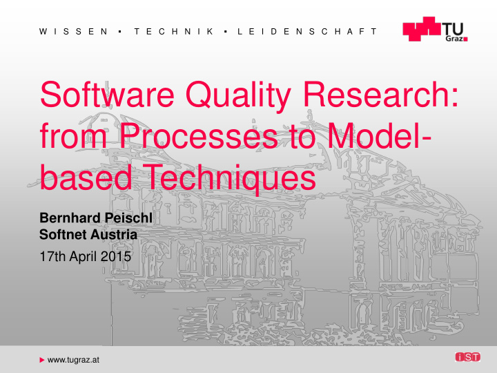 software quality research from processes to model