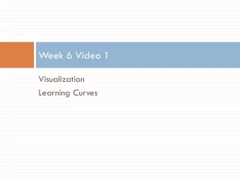 Week 6 Video 1  Visualization  Learning Curves  Visualization  Displaying information in a