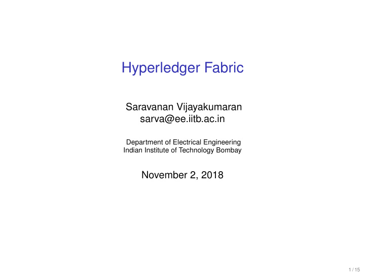 hyperledger fabric