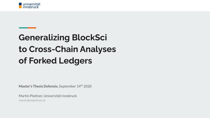 generalizing blocksci to cross chain analyses of forked