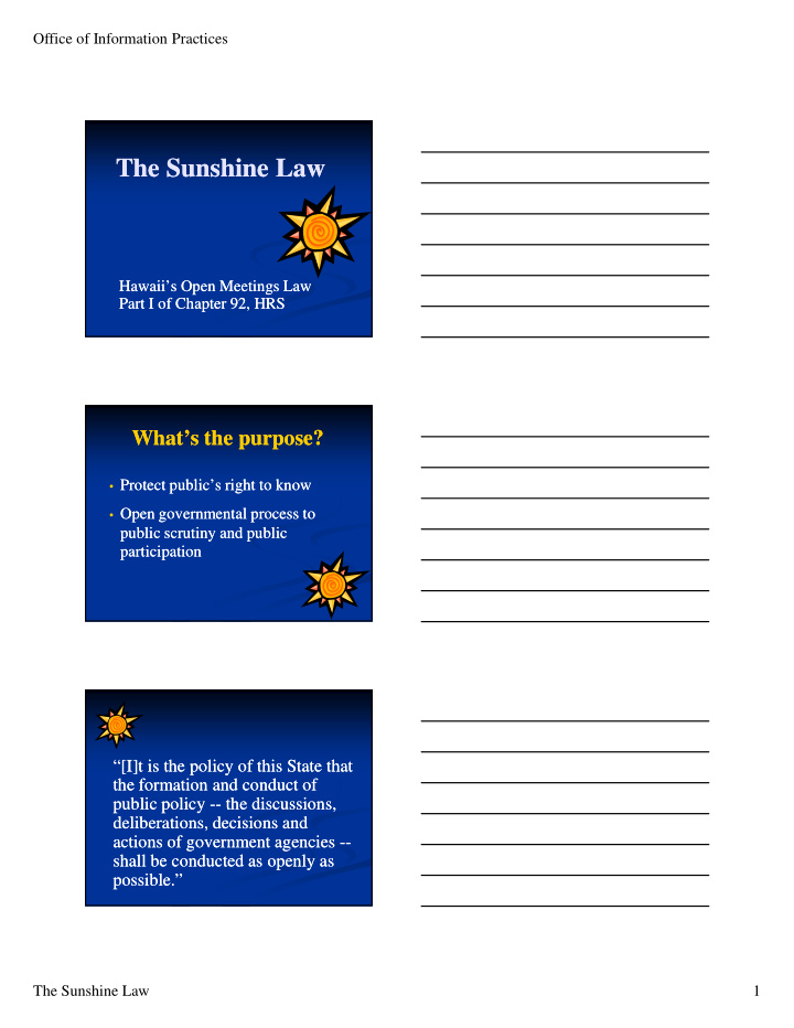 the sunshine law the sunshine law