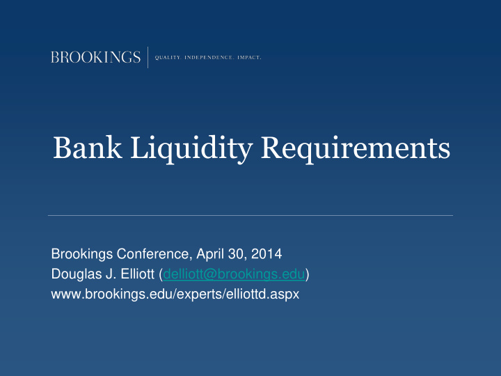 bank liquidity requirements