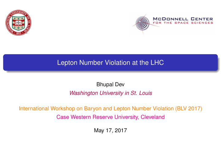 lepton number violation at the lhc