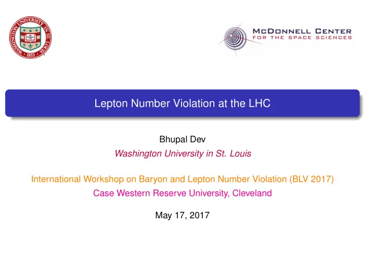 lepton number violation at the lhc