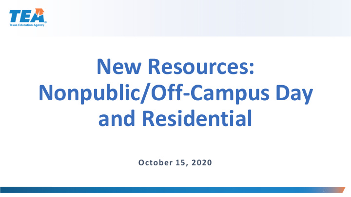 new resources nonpublic off campus day and residential