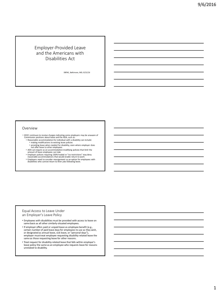 employer provided leave and the americans with