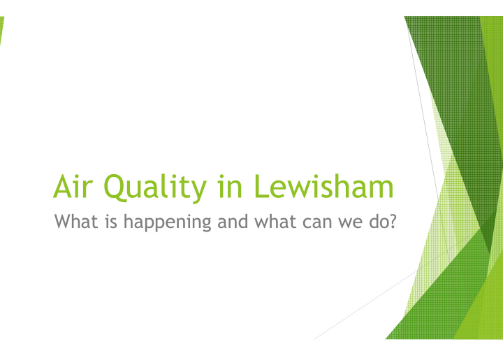 air quality in lewisham