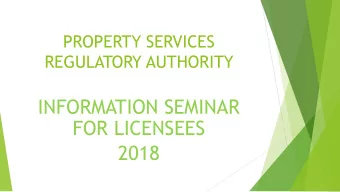 INFORMATION SEMINAR  FOR LICENSEES  2018  General Data Protection Regulation  (GDPR)  25 May