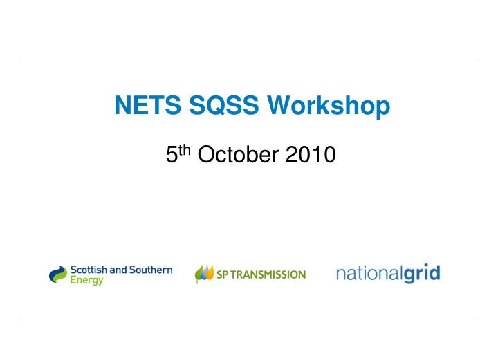 nets sqss workshop