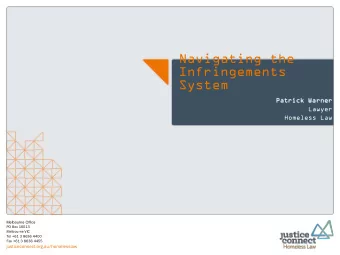 System  Patr  tric  ick  k Warn  rner  er  Lawyer  Homeless Law  Melbourne Office  PO Box 16013