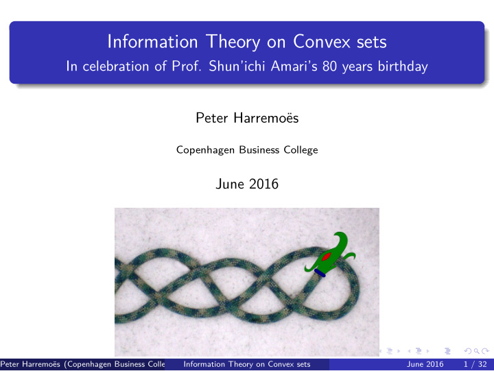information theory on convex sets