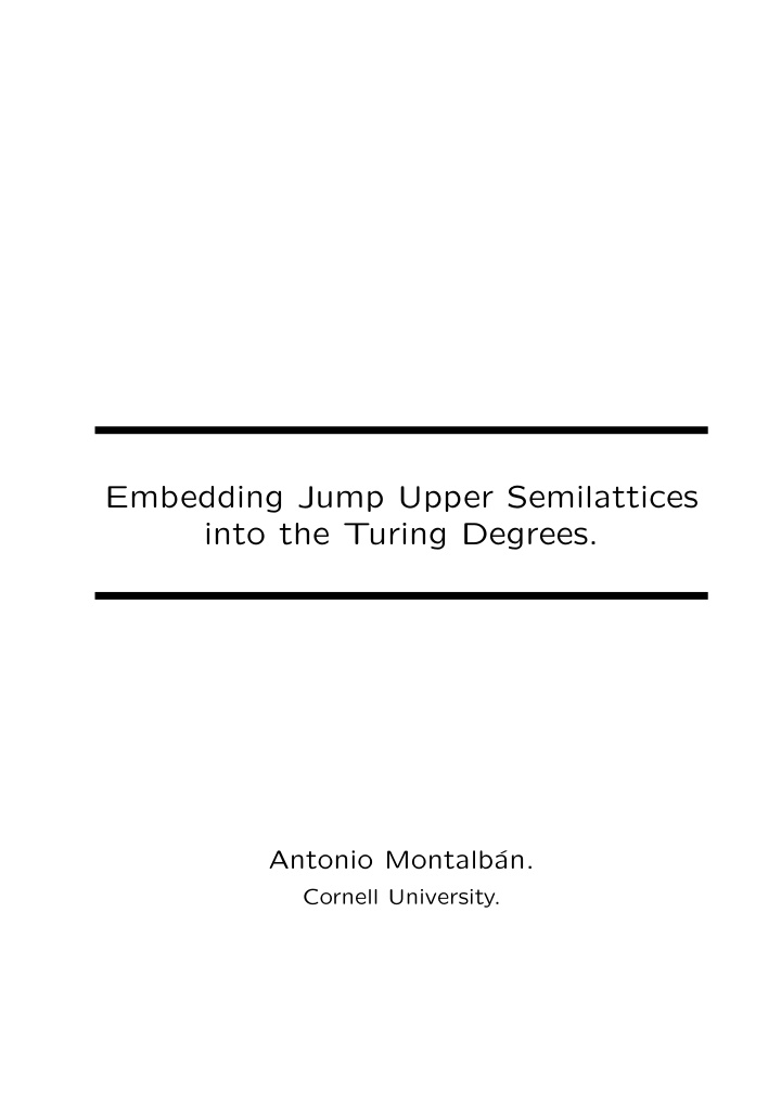 embedding jump upper semilattices into the turing degrees