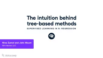 The int u ition behind tree - based methods SU P E R VISE D  L E AR N IN G  IN  R : R E G R E SSION