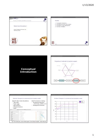 Conceptual  Introduction  Department of Veterinary and Animal Sciences  Department of Veterinary