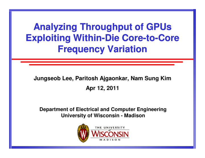 analyzing throughput of gpus analyzing throughput of gpus