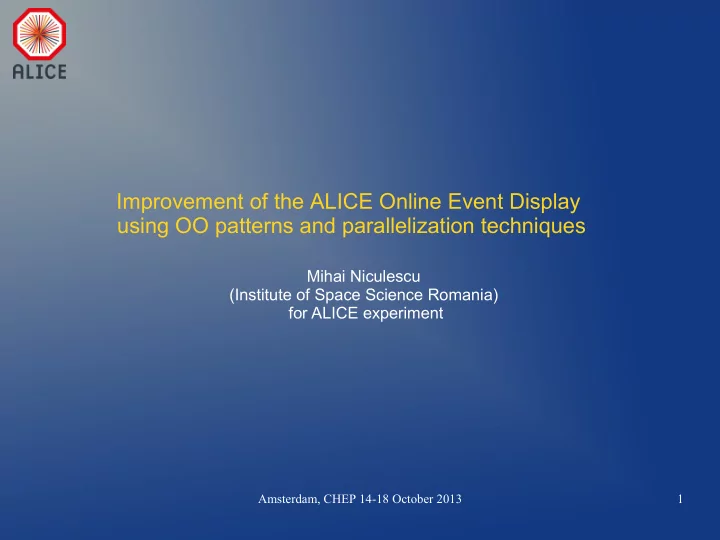 improvement of the alice online event display using oo