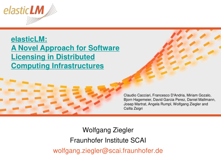 elasticlm software license technology for